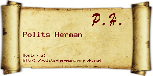 Polits Herman névjegykártya